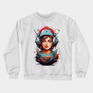 cute girl face Crewneck Sweatshirt